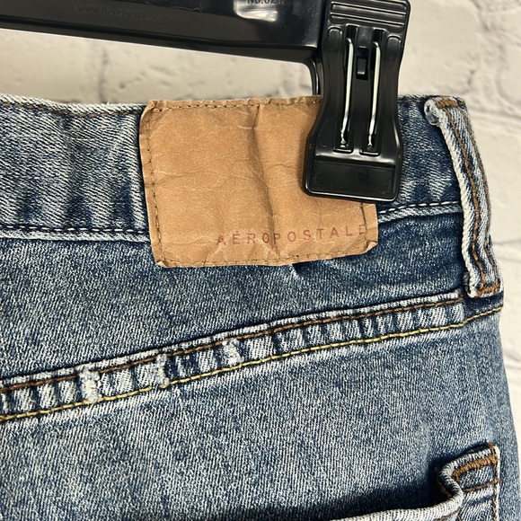 Aeropostale jeans skinny distressed patches blue size 31 - Picture 11 of 17